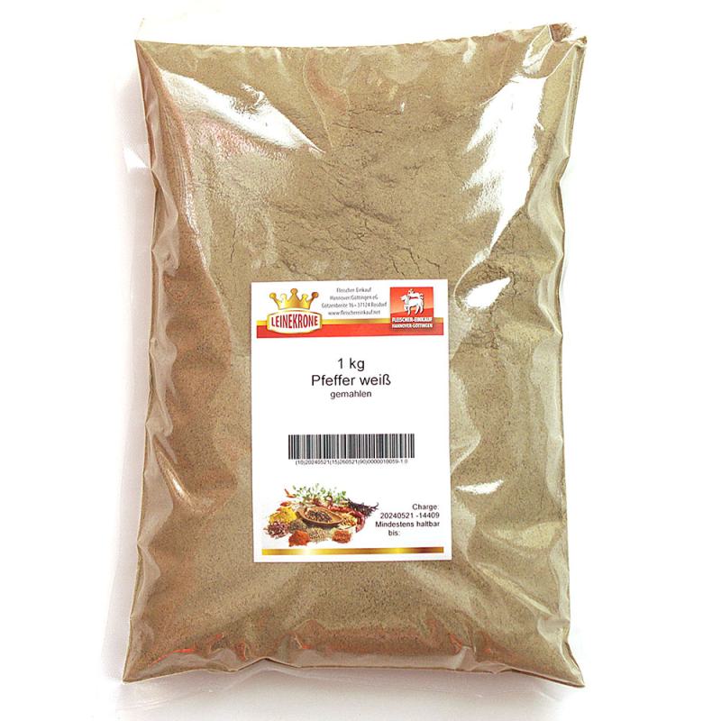 Pfeffer weiss fein verpackt 1 kg